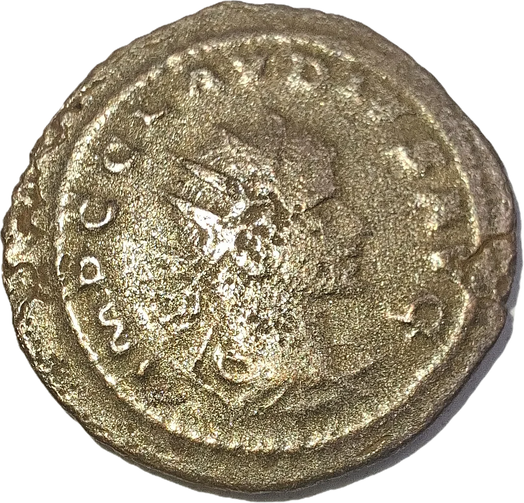 Anverso ampliado da moeda TH-N-0093 — Cláudio II Gótico. Antoniniano