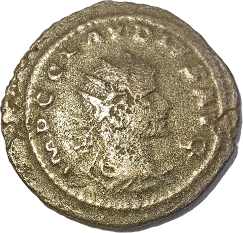 Anverso ampliado da moeda TH-N-0093 — Cláudio II Gótico. Antoniniano