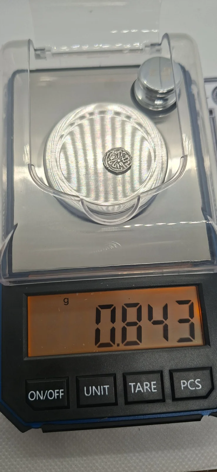 Peso (balança) da moeda TH-N-0095 — Maomé II, o Conquistador. Akçe