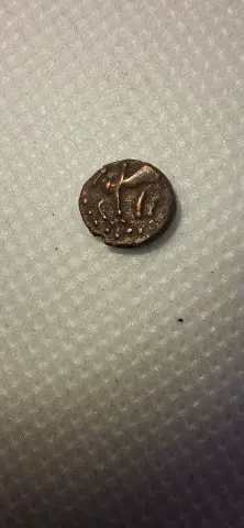 Complementar da moeda TH-N-0119 — Índia Antiga, Ganapatinaga, ¼ de Kakini em Bronze, Dinastia Naga, séculos III–IV d.C.