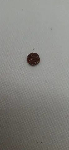 Lateral da moeda TH-N-0119 — Índia Antiga, Ganapatinaga, ¼ de Kakini em Bronze, Dinastia Naga, séculos III–IV d.C.