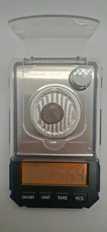 Peso (balança) da moeda TH-N-0127 — Galieno. Antoniniano (billon)