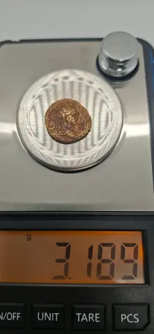 Peso (balança) da moeda TH-N-0242 — Trajano. Semis AE. S C dentro de coroa