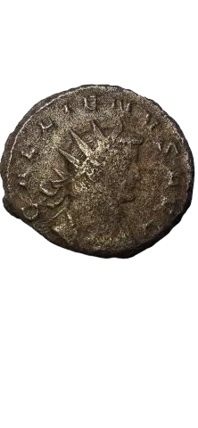 Anverso da moeda TH-N-0244 — Galieno. Antoniniano de bilão. AEQVITAS AVG. Aequitas com balança e cornucópia